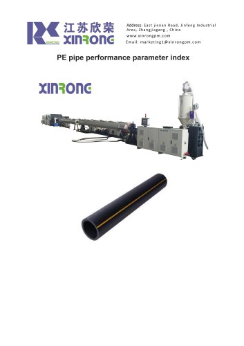 PE pipe performance parameter index