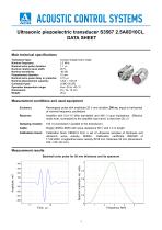 S3567 – normal beam single-crystal transducer 2.5 MHz