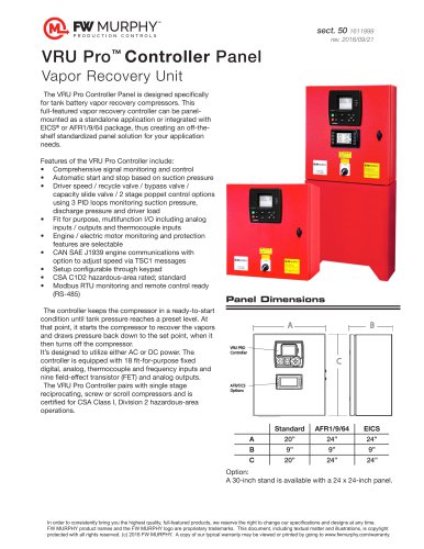 VRU Pro™ Controller Panel