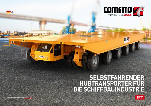 Cometto SYT - Selbstfahrender Hubtransporter f&uuml;r die Schiffbauindustrie