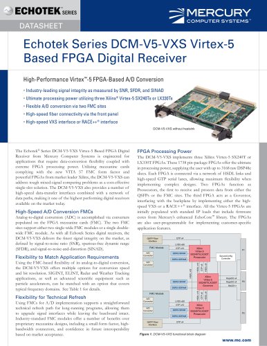 Echotek Series DCM-V5-VXS Virtex-5 Based FPGA Digital Receiver