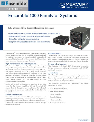 Ensemble 1000 Family of Systems