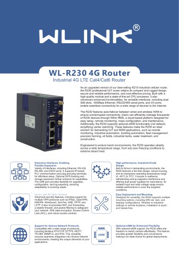 R230 Industrial 4G Gateway Router