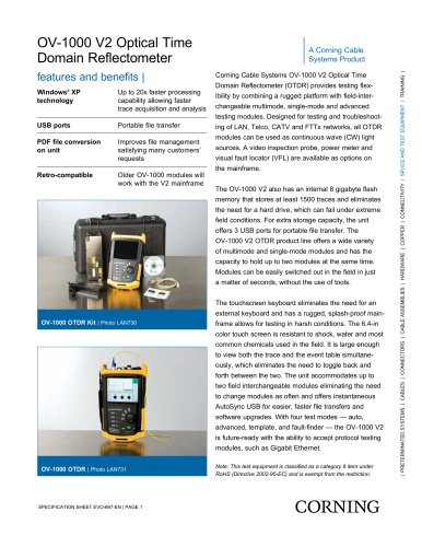 OV-1000 Optical Time Domain Reflectometer (OTDR)