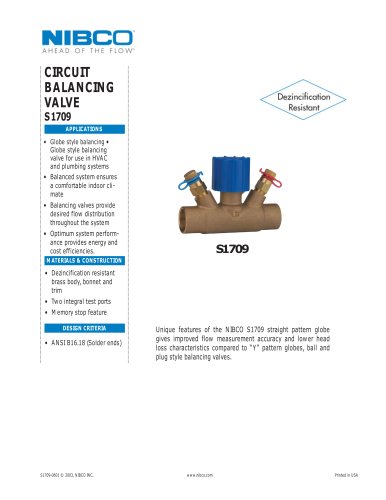 S1709 Circuit Balancing Valve NPI