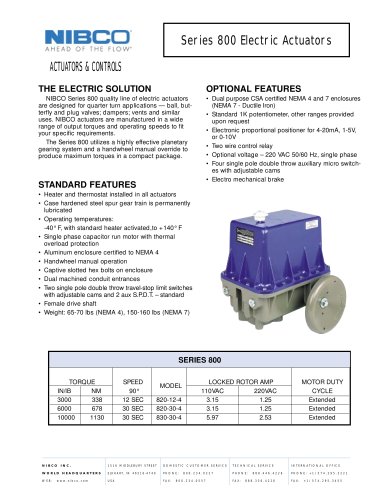 Series 800 Electric Actuators