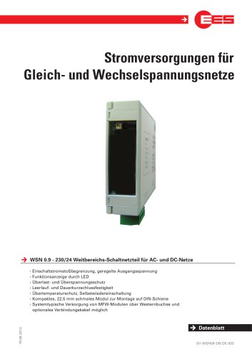 WSN 0.9 - 230/24 Weitbereichs-Schaltnetzteil für AC- und DC-Netze