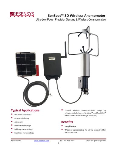 SenSpot™ 3D Wireless Anemometer