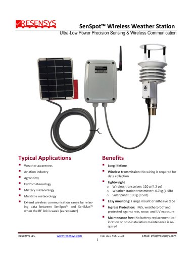 wireless weather station / for solar power plants / portable / monitoring SenSpot™