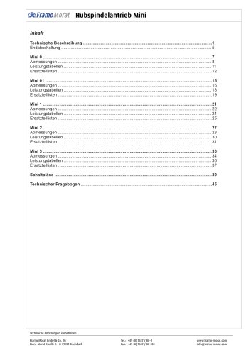 Hubspindelantrieb Mini Technische Dokumentation