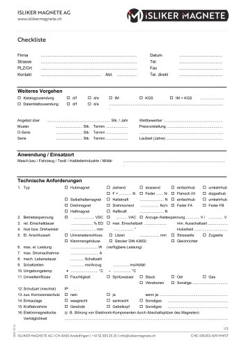 Checkliste für Produktauswahl