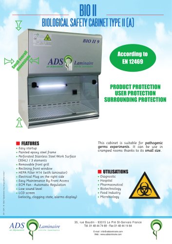 BIO II BIOLOGICAL SAFETY CABINET TYPE II A