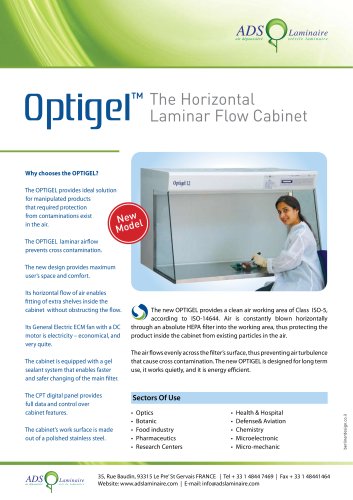 Optigel The Horizontal Laminar Flow Cabinet