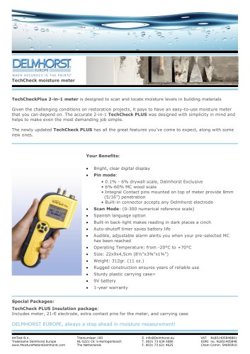 TechCheckPlus 2-in-1 building materials moisture meter - Restoration