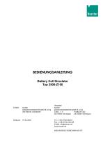 Bedienungsanleitung Battery Cell Simulator Typ 2500-Z100-1