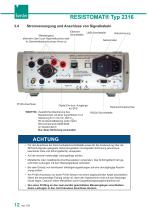 Bedienungsanleitung Milliohmmeter RESISTOMAT® Typ 2316-12