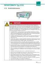 Bedienungsanleitung Milliohmmeter RESISTOMAT® Typ 2316-15