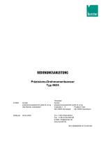 BEDIENUNGSANLEITUNG Präzisions-Drehmomentsensor Typ 8625