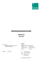 Bedienungsanleitung TRANS CAL Typ 7281-1