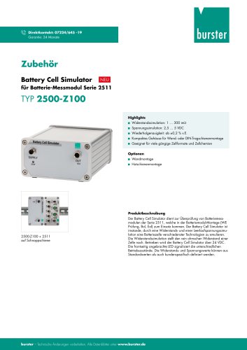 Datenblatt Typ 2500-Z100