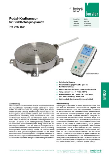 Datenblatt  Typ 8400-B001