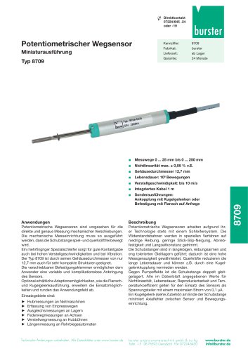 Datenblatt Typ 8709 (2025)