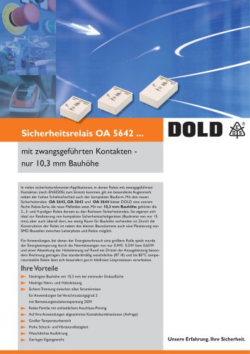 Flyer Sicherheitsrelais OA-Serie