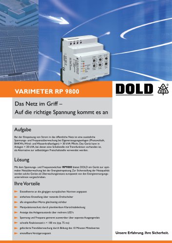 Flyer Spannungs und Frequenzwächter RP 9800