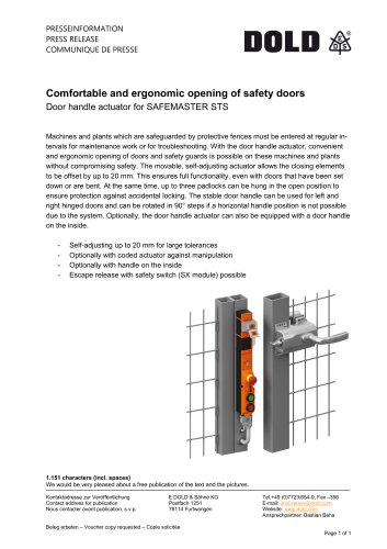 Press release Door handle actuator