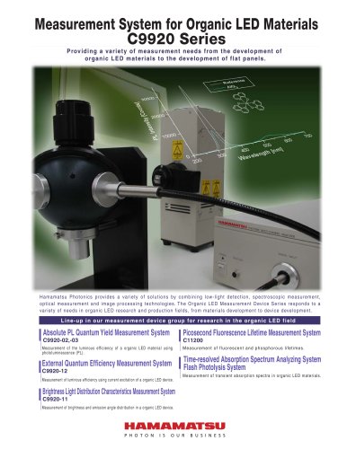 Measurement System for Organic LED Materials C9920 Series