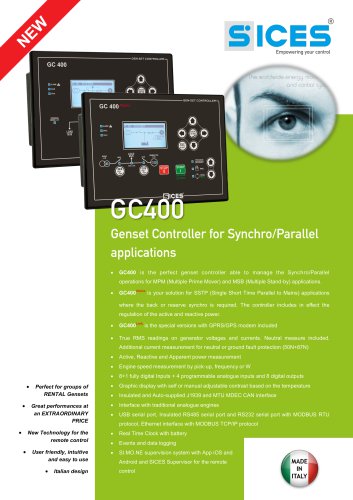 GC400 - Synchro/Parallel genset controller