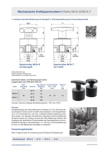 Datenblatt MCA-S / MCA-T