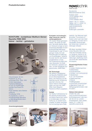 NOVOTURN Multiturn-Sensor, Baureihe RSM