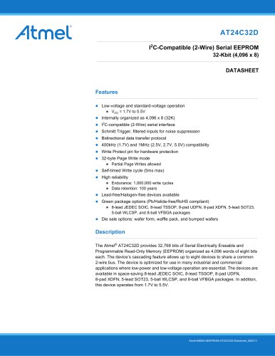 AT24C32D  I2C-Compatible (2-Wire) Serial EEPROM 32-Kbit (4,096 x 8)