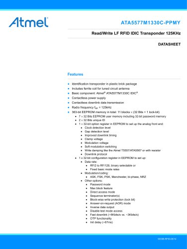 ATA5577M1330C-PPMY Standard Industrial/Consumer Read/Write Transponder