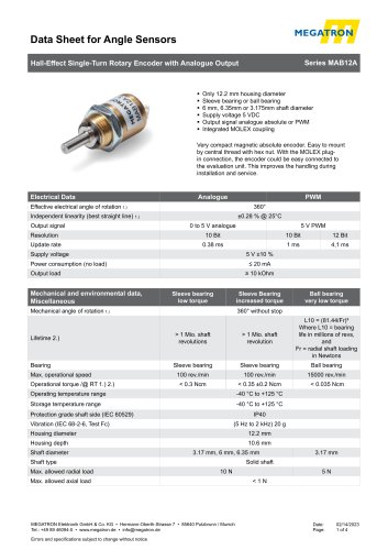 Data sheet MAB12A