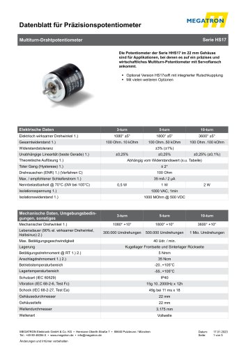 Datenblatt HS17