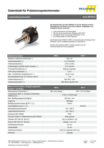 Datenblatt MP20/21