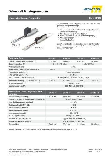 Datenblatt SPR18