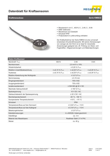 Druckkraftmessdose KMB32