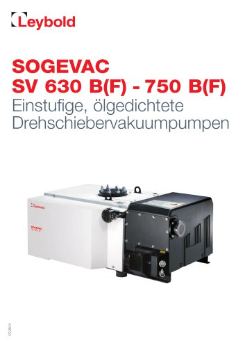 SOGEVAC SV 300 B - Leybold - PDF Katalog | Technische Unterlagen | Prospekt