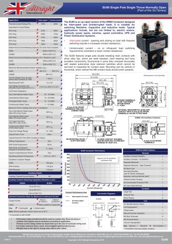 SU80 Series of D.C. Contactors