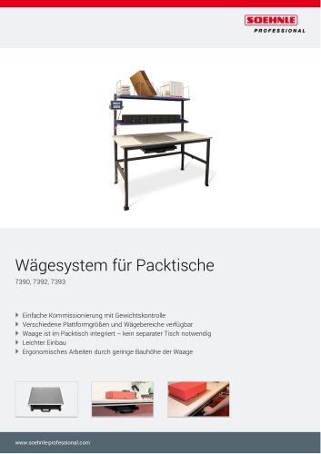 7390, 7392, 7393 Wägesystem für Packtische