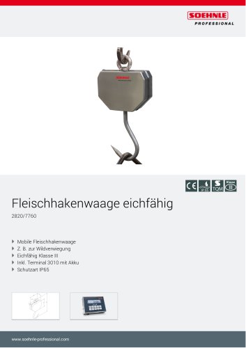 Fleischhakenwaage eichfähig 2820/7760