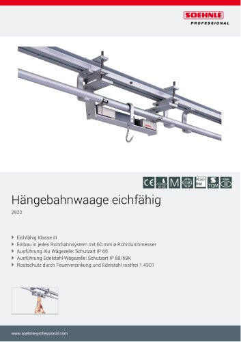 Hängebahnwaage eichfähig 2922