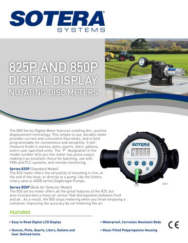 825 AND 850P Digital Display Nutating Disc METERS