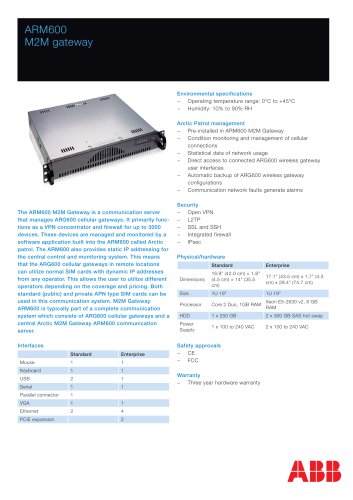 ARM600 M2M gateway