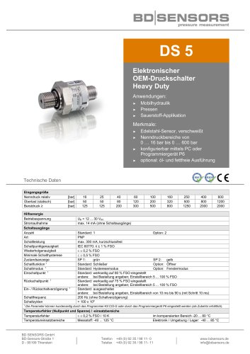 Datenblatt DS 5