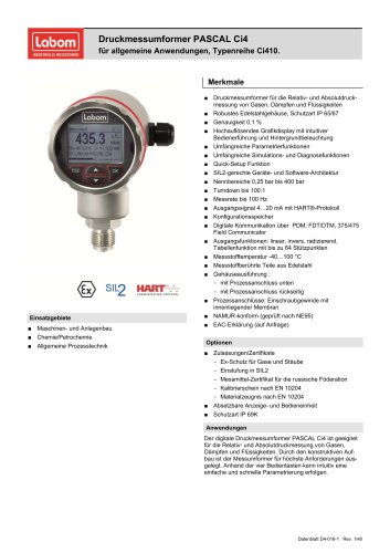 Druckmessumformer PASCAL Ci4