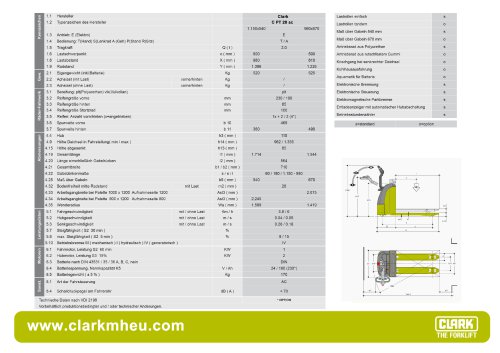 Datenblatt CLARK C PT 20 ac